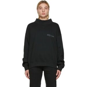 Essentials Black Mock Neck Sweatshirt size M